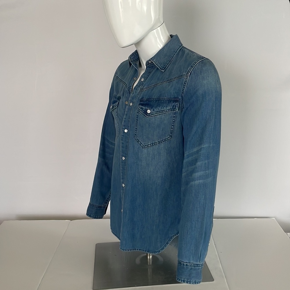 7 For all Mankind Mens Denim Snap Shirt - Picture 8 of 16
